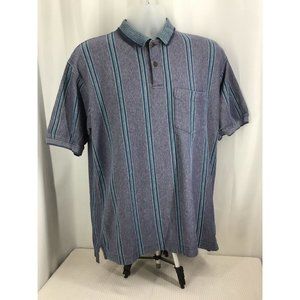Arnold palmer Polo Shirts Stipe Blue Strip Gray Size L